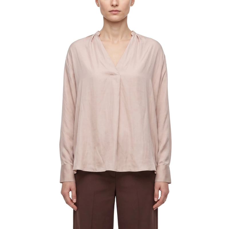Luisa Cerano Chemisier Bluse aus Satin beige(Image 2)