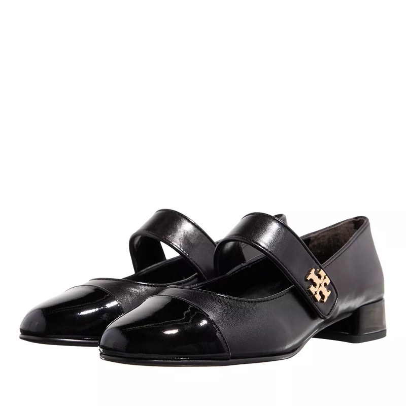 Tory Burch Loafer Cap-Toe Mary Jane Heel Ballet 25Mm Perfect Black/Perfect Black