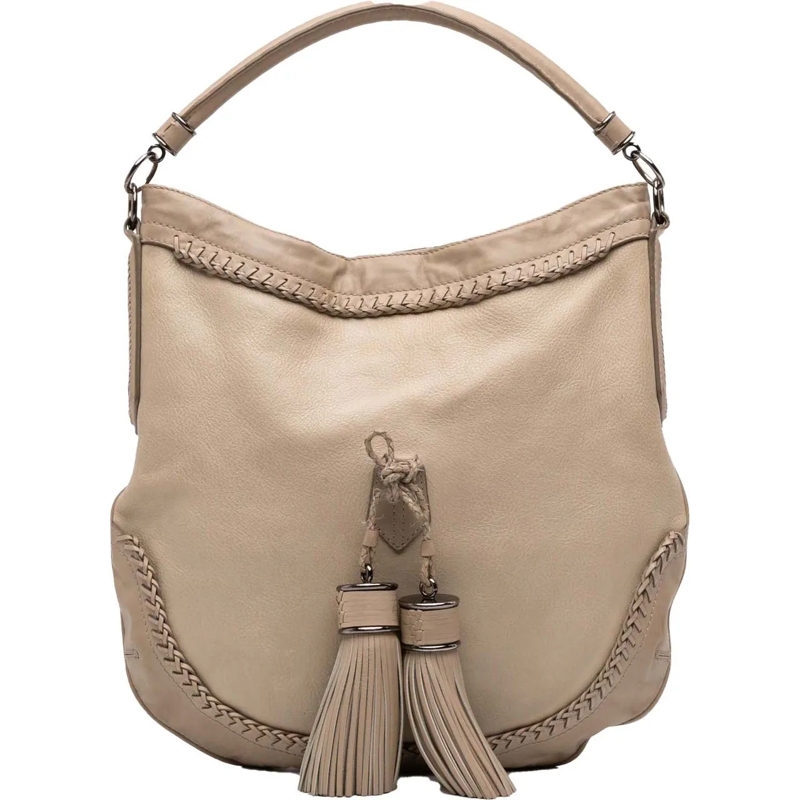 Burberry Schultertasche Leather Tassel Hobo Bag braun