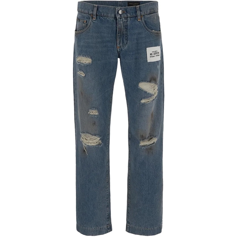Dolce&Gabbana Jeans Slim Fit Dirty Jeans blau