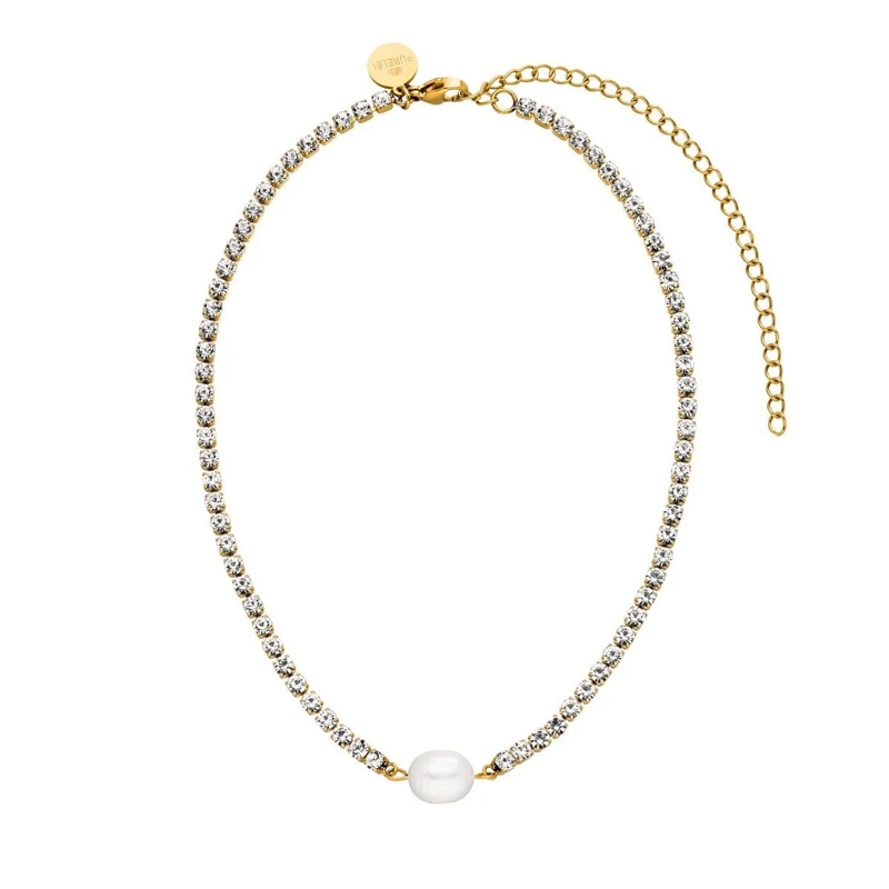 Purelei Mittellange Halskette Choker Shimmering Pear rose