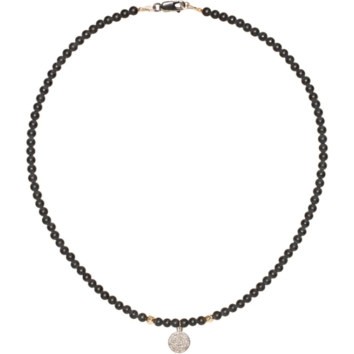 CATHERINE MICHIELS Collier moyen Collier disque Argent Diamants agate noir FW2331 C schwarz