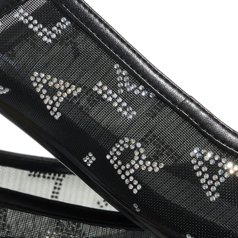Karl Lagerfeld Sandalen Kerrie Rhinestone Sling Black Mesh W/Silver(Image 5)