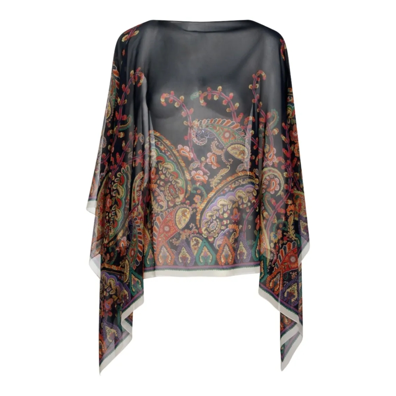 Etro Tuniek/Kaftan Flowing Asymmetrical Hemline Top With Paisley Patt Pink