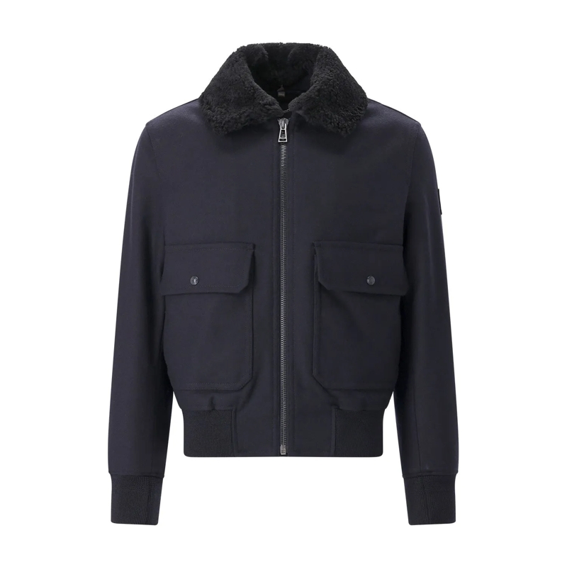 Belstaff Hemdjacke Overshirt aus Woll-Mix dunkelblau