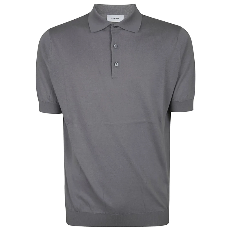 Lardini Polo Short-Sleeve Polo Shirt With Classic Collar And Te Grey