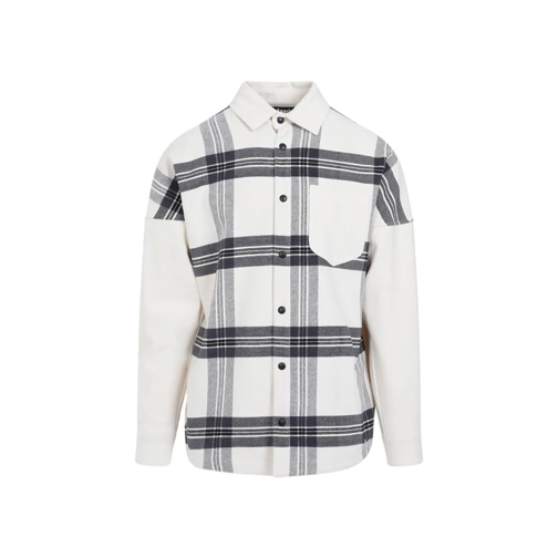 Palm Angels Hemden Back Logo Check Off White Cotton Overshirt White