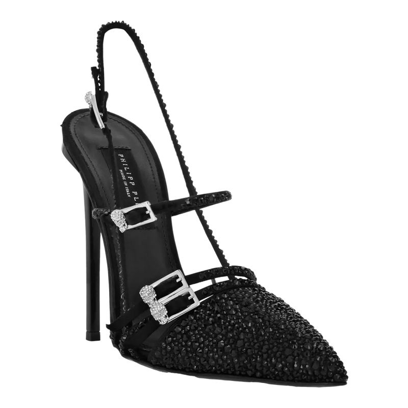 Philipp Plein Pumps Slingback-Schuhe Verziert schwarz