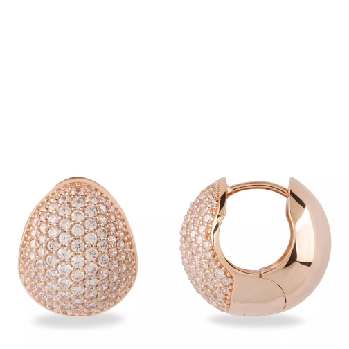 Little Luxuries by VILMAS Vita New White Creole Rose Gold Plated Orecchini a cerchio