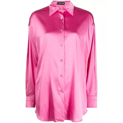 Tom Ford Flamingo Pink Stretch Silk Shirt Pink 