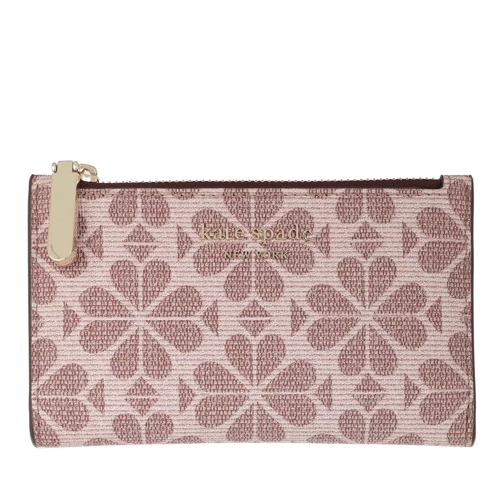 Kate Spade New York Flower Coated Canvas Small Slim Bifold Wallet Pink Multicolor Portafoglio a due tasche