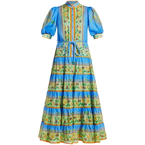 Alemais Linda Floral-Print Blue Midi Dress Multicolor 