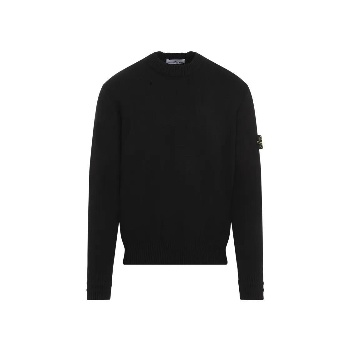 Stone Island - Black Cotton Crewneck Sweater - Größe S - schwarz