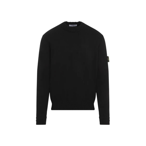 Stone Island Black Cotton Crewneck Sweater Black Maglione