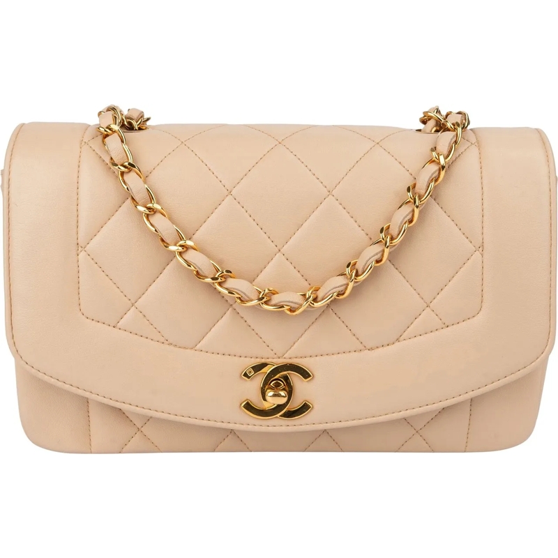 Chanel Tote Chanel Quilted Lambskin 24K Gold Single Flap Cross beige