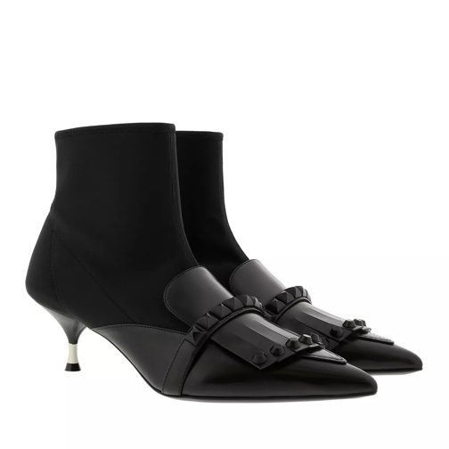 Prada Neoprene Sock Booties Leather Black Ankle Boot