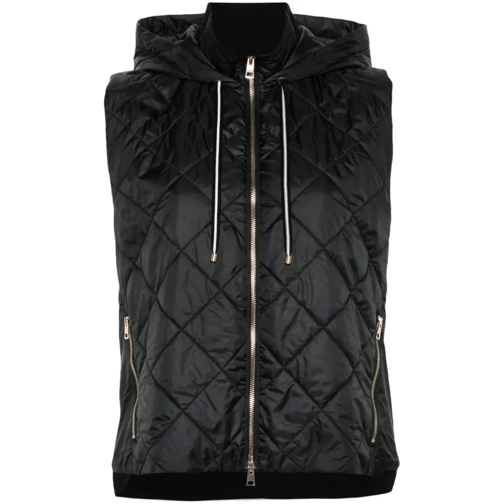 Lorena Antoniazzi Übergangsjacke Hooded Quilted Gilet Black