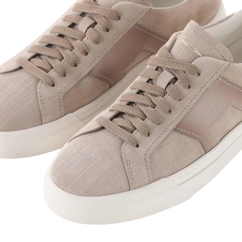 Santoni Schnürschuhe Sneaker aus Leder beige(Image 4)