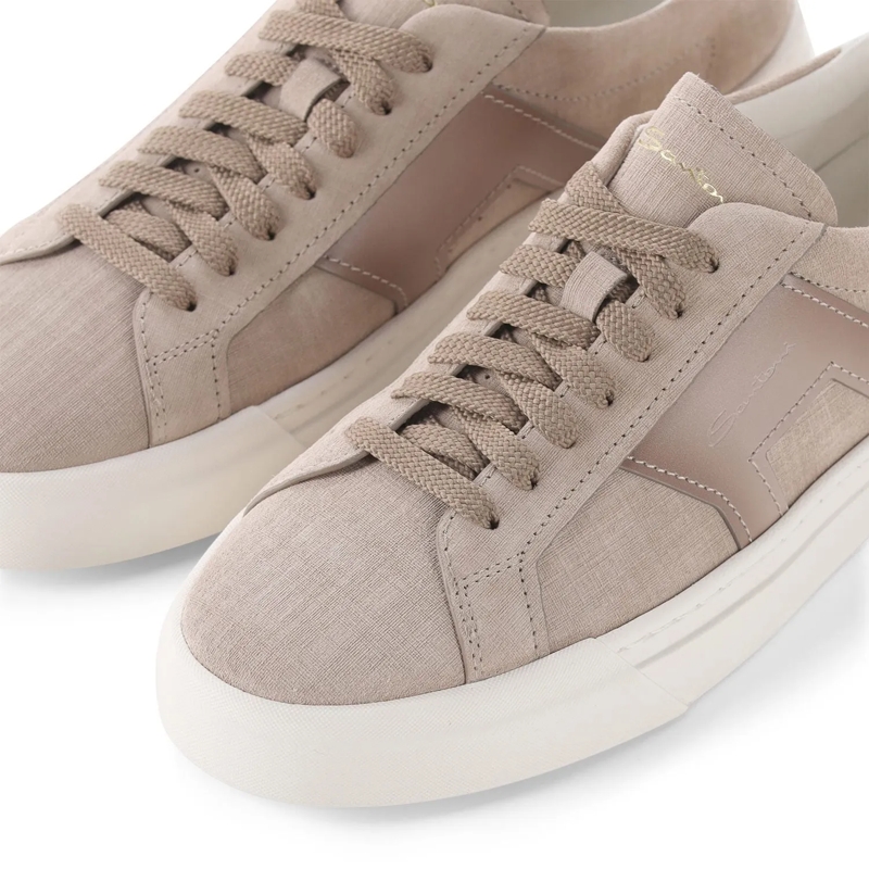 Santoni Schnürschuhe Sneaker aus Leder beige(Image 4)