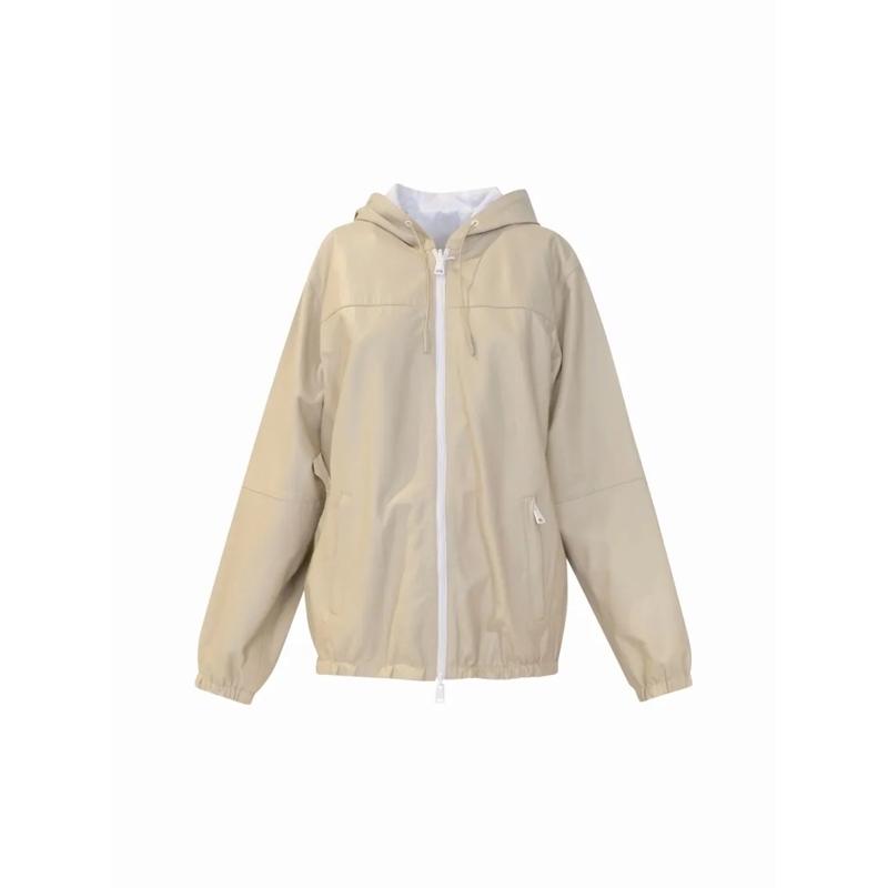 P.A.R.O.S.H.  Mitra Taupe Leather Jacket Neutrals