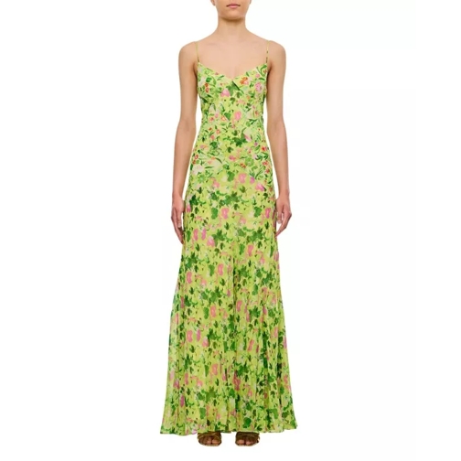 Saloni Cameron Long Dress Green 