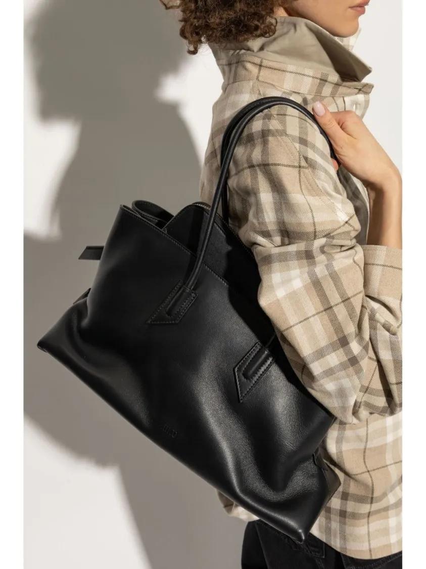 The Attico Crossbody bags Black Handbag With Spacious Interior in zwart