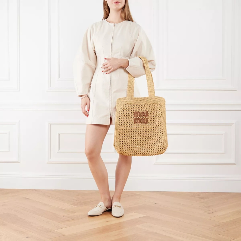Miu Miu Shopper Crochet Rete naturale cognac(Image 2)