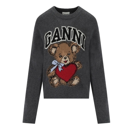 GANNI  GANNI BEAR GRAUER RUNDHALSPULLOVER grau