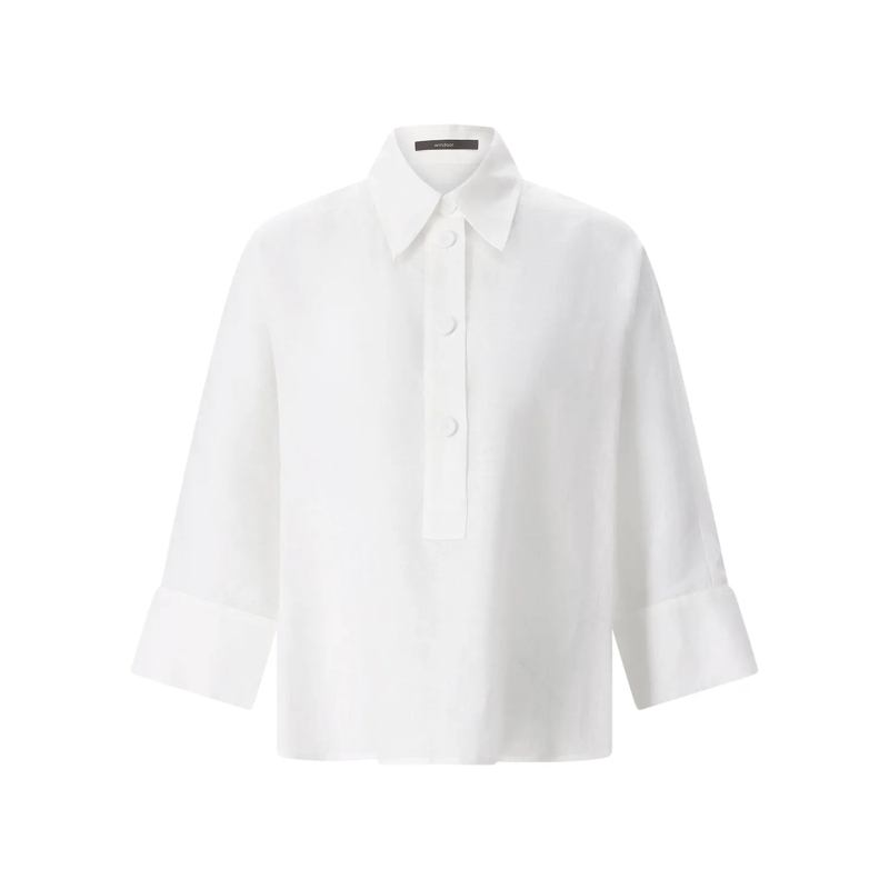 windsor. Blazer Hemdbluse aus Leinen braun