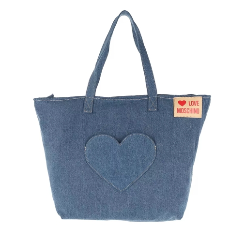 Love Moschino Heart Shopping Bag Denim Blu Shopper