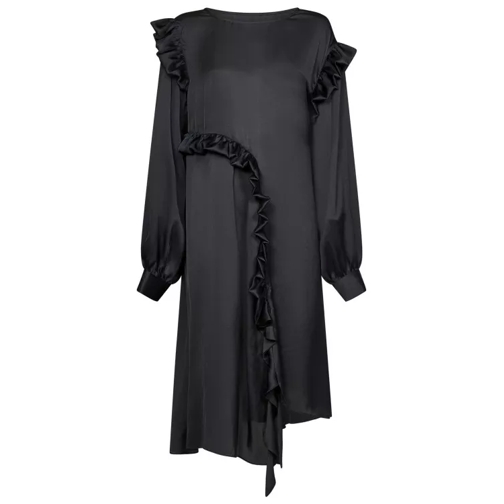 Remain Black Light Satin Midi Dress Black Robes