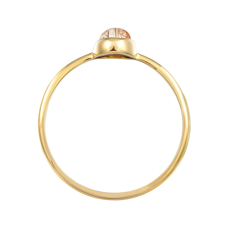 Elli Solitärring Ring Solitär Rutilquarz Edelstein Oval 375er Gelbg gold(Image 3)