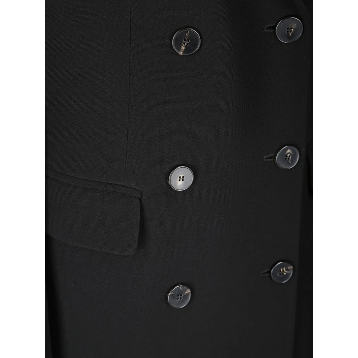 Alberto Biani Double Breasted Button Coat Black Trenchcoat
