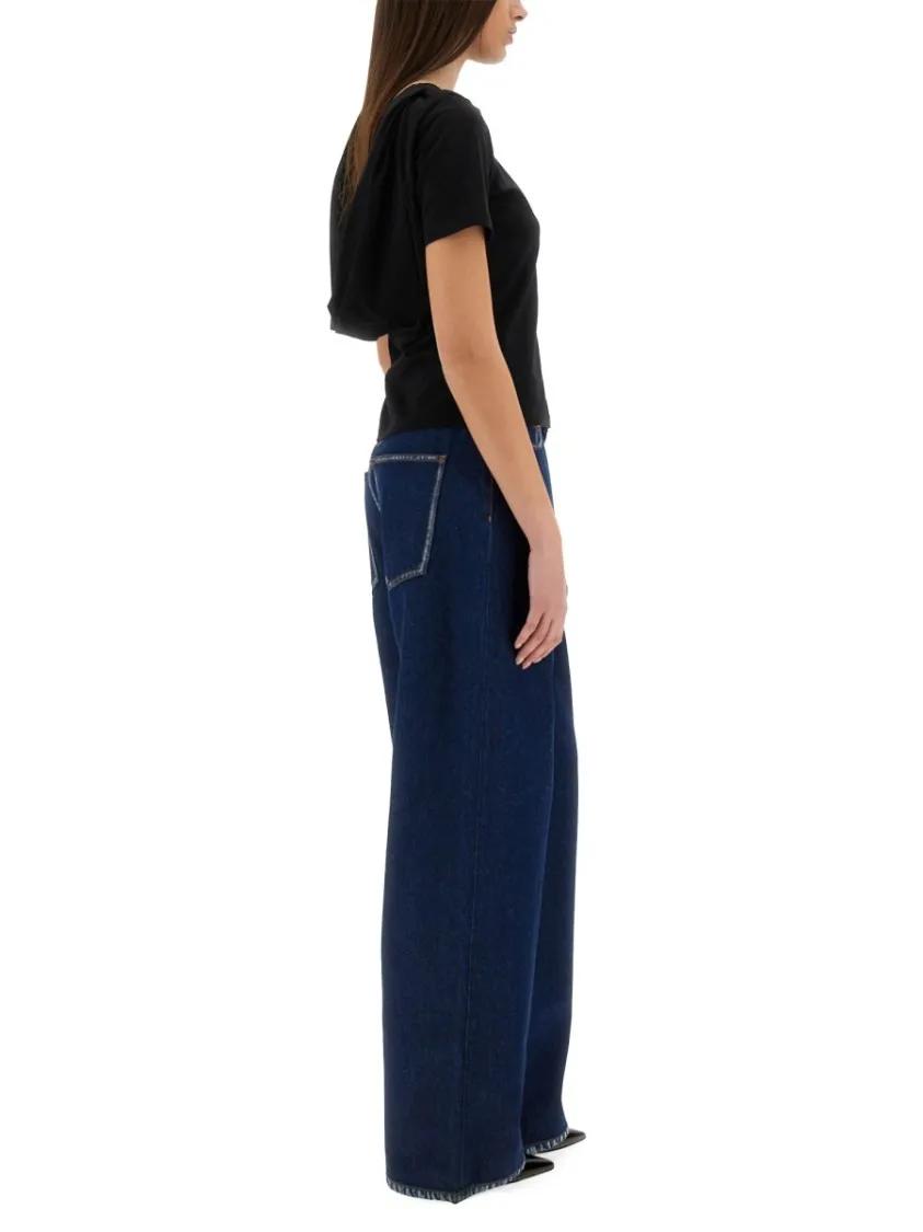 Nina Ricci Slim-Fit T-Shirt With Draped Open Back Black | T