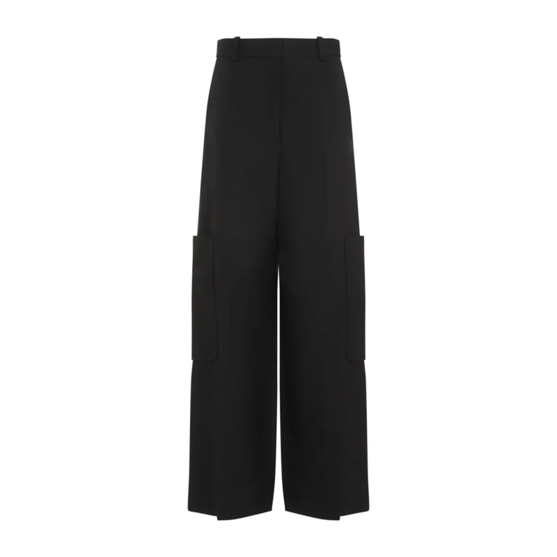 Khaite  Black Wide-Leg Trouser Black