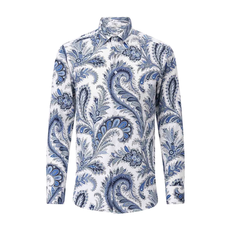 Etro Chemise Hemd mit Paisley-Muster Blau