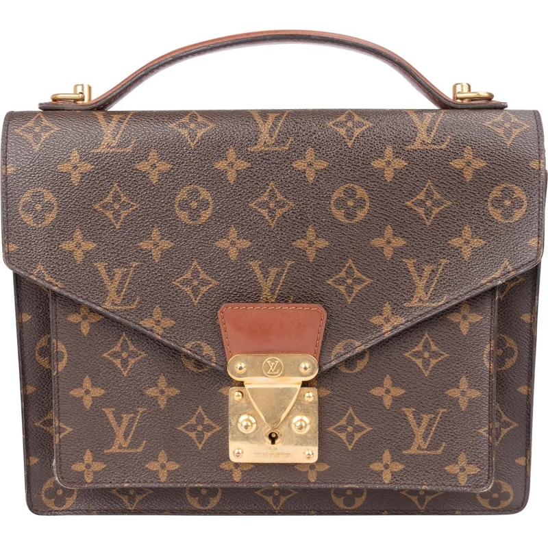 Louis Vuitton Tote Louis Vuitton Canvas Monogram Monceau Handbag braun
