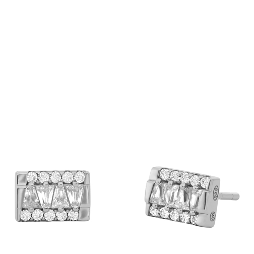 Michael Kors Tapered Baguette Bar Pendant and Earrings Giftset Silver Oorsteker