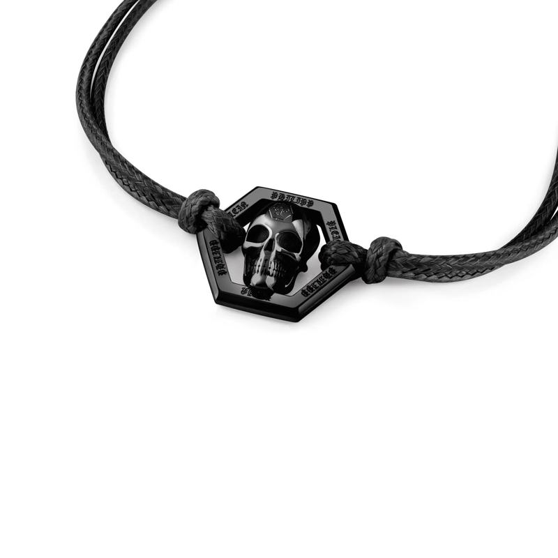 Philipp Plein Armband Bracelet Friendship Hexagon Skull schwarz(Image 3)