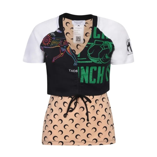 Marine Serre Short Sleeve T-Shirt With Graphic Design Multicolor 