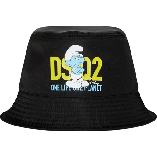 Dsquared2  Grouchy Smurfs Logo Bucket Hat schwarz