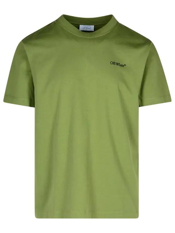 Off-White - Windy Green Cotton T-Shirt - Größe L - grün