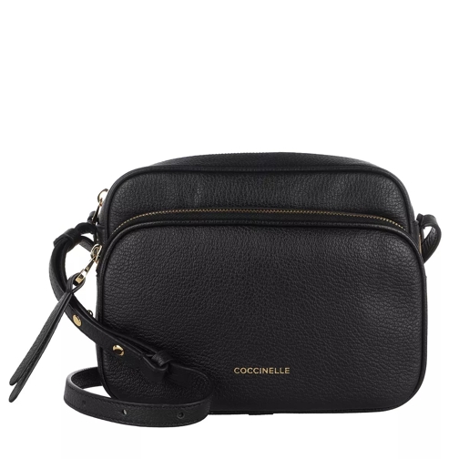 Coccinelle Crossbody Bag Grained Leather Noir Marsupio per fotocamera