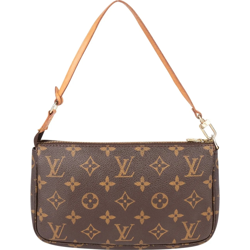 Louis Vuitton Schultertasche Louis Vuitton Canvas Monogram Pochette Accessoire  braun