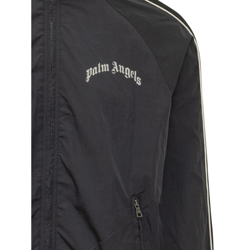 Palm Angels Daunenjacke Giacca con Zip Collo Alto e Logo schwarz(Image 4)