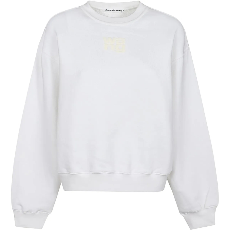 Alexander Wang  Puff Paint Logo Essentail Terry Sweatshirt White weiß