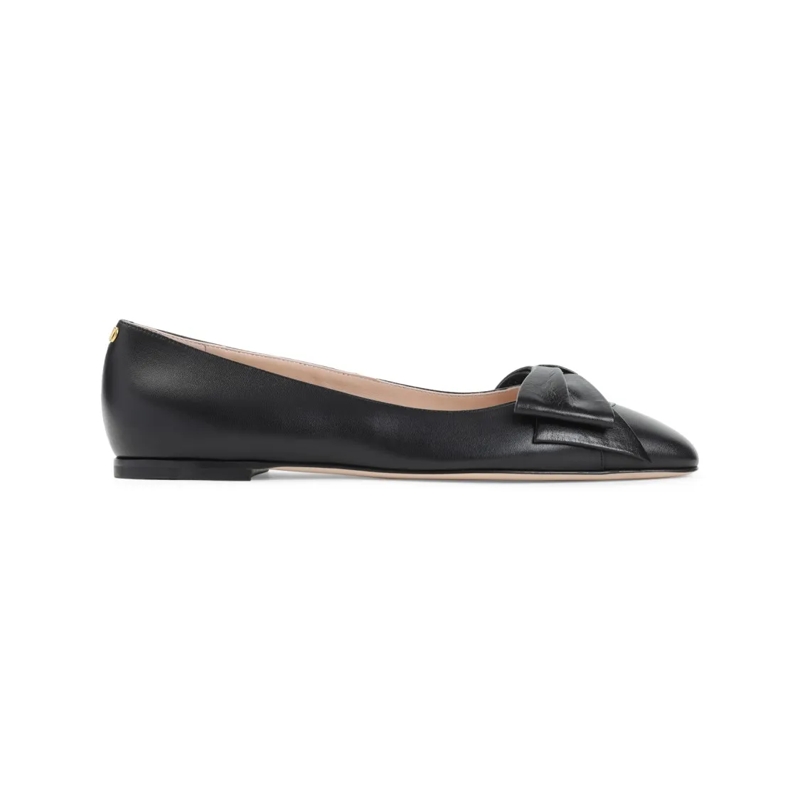 Valentino Garavani Balletschoenen Leather Ballerinas With Low Heel Black