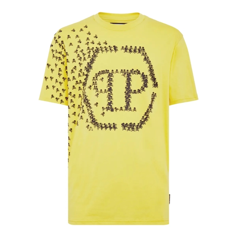 Philipp Plein T-Shirt T-Shirt Skull&Bones gelb