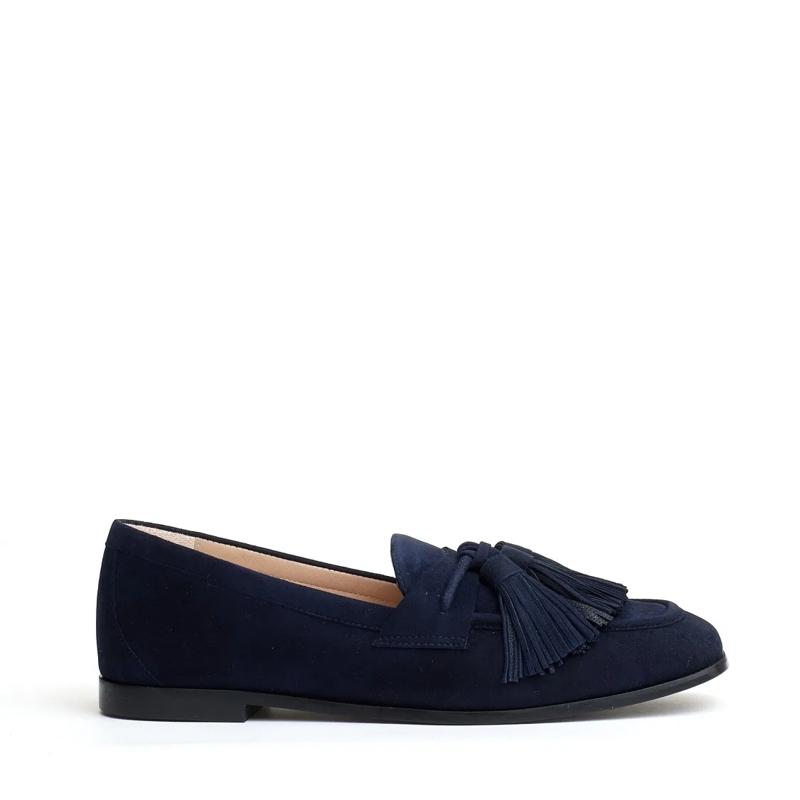 Stuart Weitzman Ballerinas Mocassino Camoscio Blu Con Fiocchetto Blue