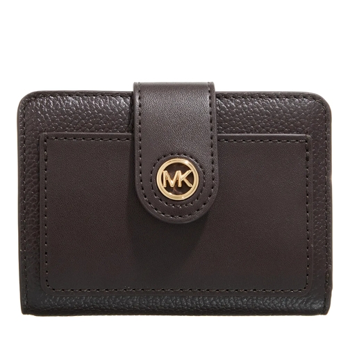 MICHAEL Michael Kors Bi-Fold Wallet Mk Charm Small Tab Compact Pocket Wallet Chocolate